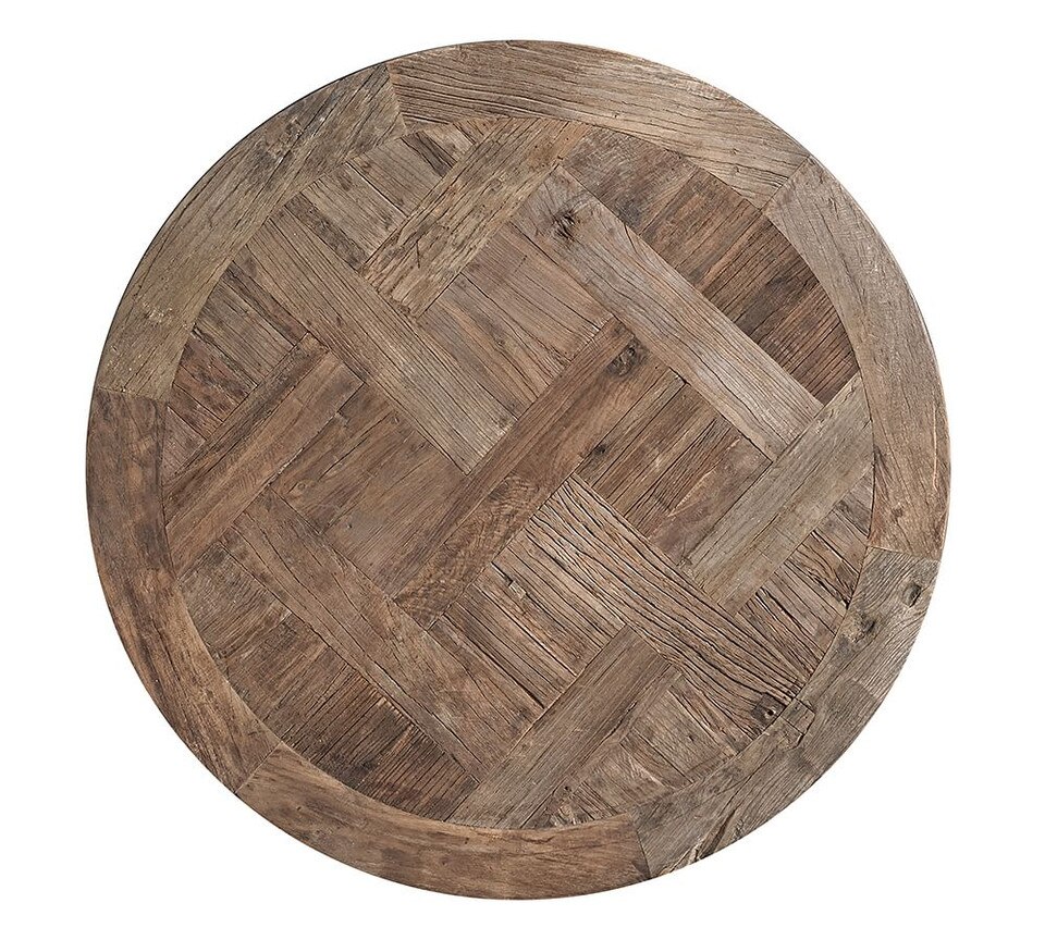 Parquet Reclaimed Wood Round Coffee Table Pottery Barn Australia